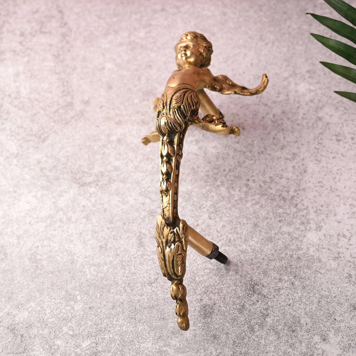 Brass Baby With Wings Door Handle (12.5 Inch)