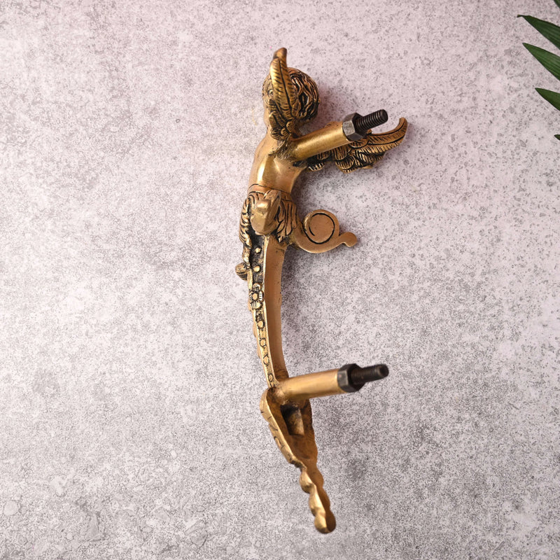 Brass Baby With Wings Door Handle (12.5 Inch)