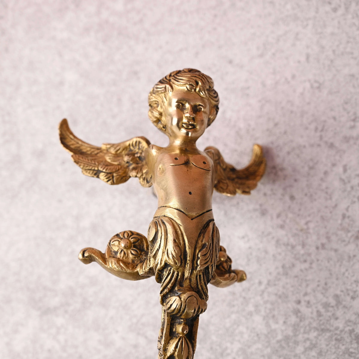 Brass Baby With Wings Door Handle (12.5 Inch)
