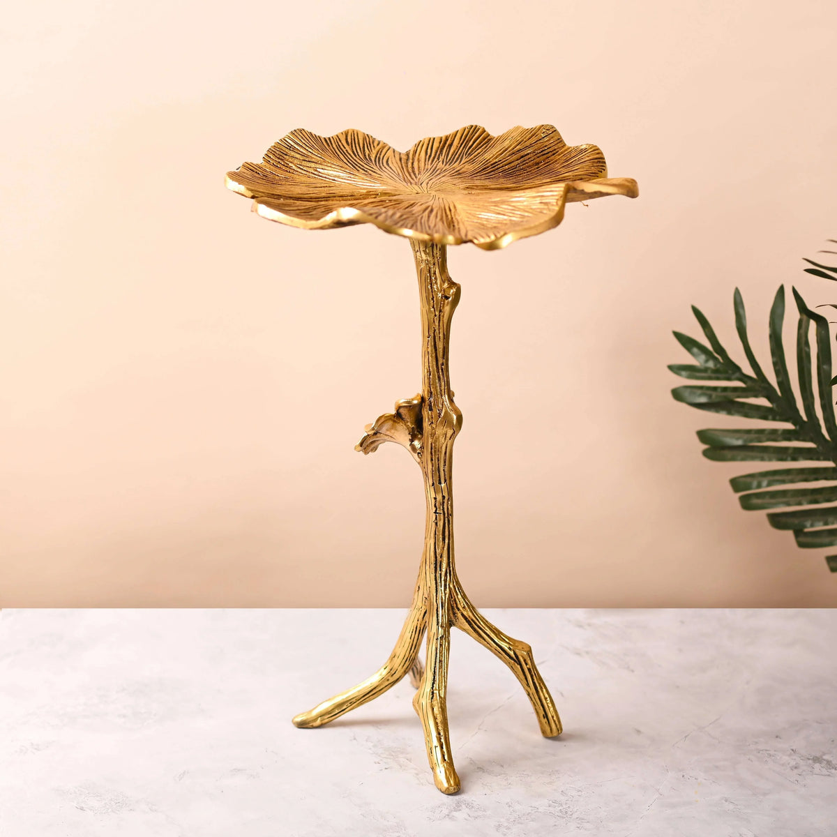 Brass Tree Design Decorative Table (16.5 Inch)