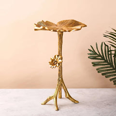 Brass Tree Design Decorative Table (16.5 Inch)