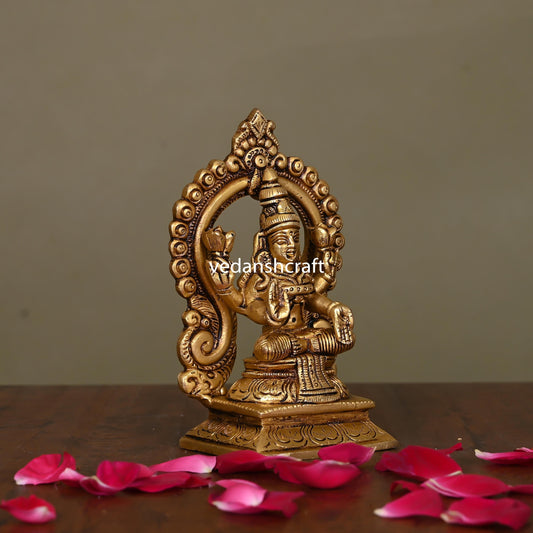 Brass Superfine Goddess Lakshmi On Throne (5.8 Inch)