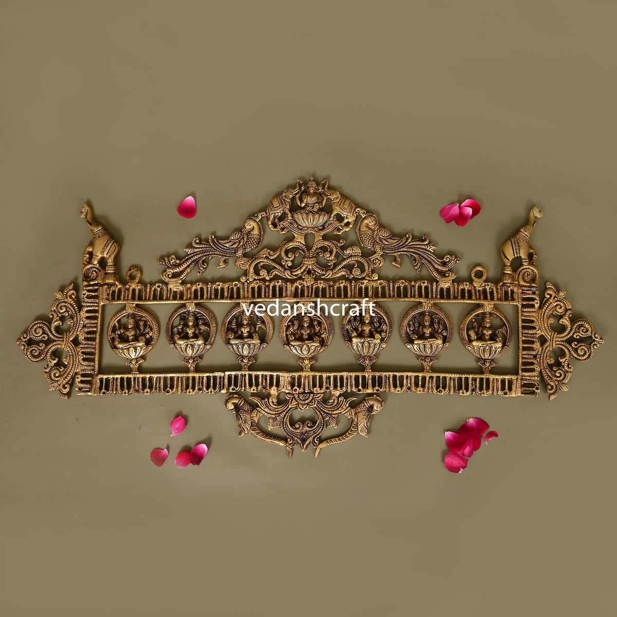 Brass Ashtalakshmi Wall Hanging (14.5 Inch)
