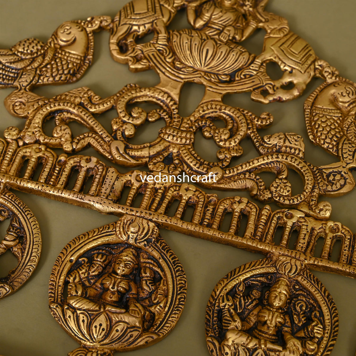 Brass Ashtalakshmi Wall Hanging (14.5 Inch)