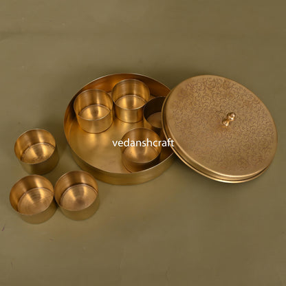 Brass Masala Daani/Spice Box