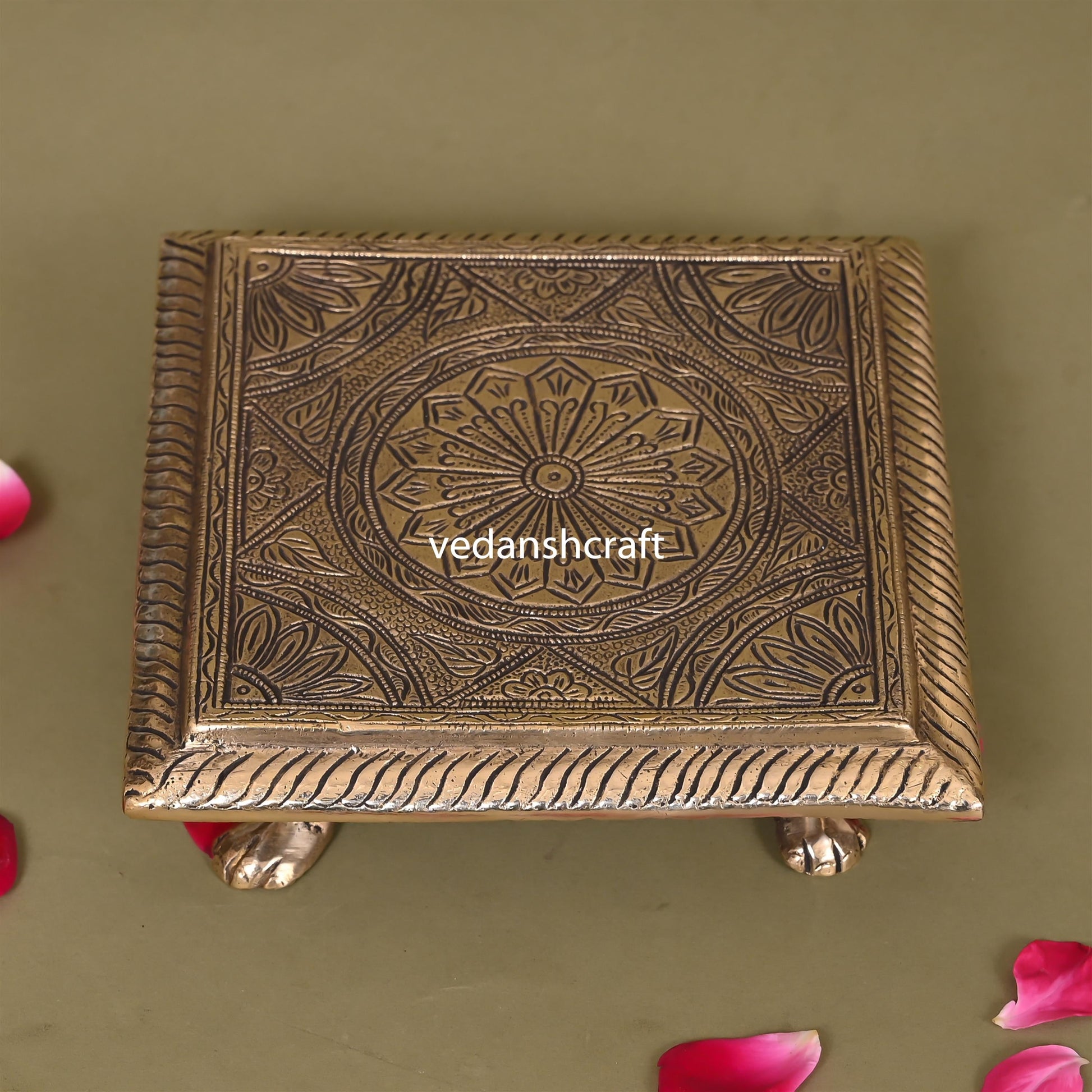 Brass Pooja Chowki (6 Inch)