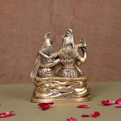 Brass Sitting Shiva Family Statue (6")