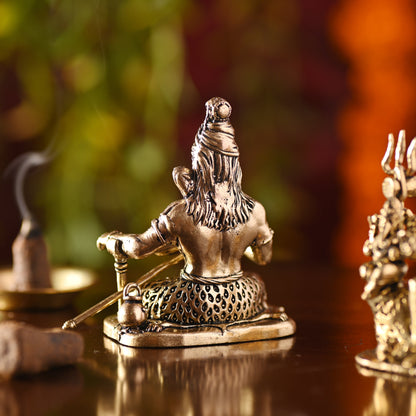 Brass Sitting Shiv Idol – Handcrafted Traditional Brassware (3 Inch)