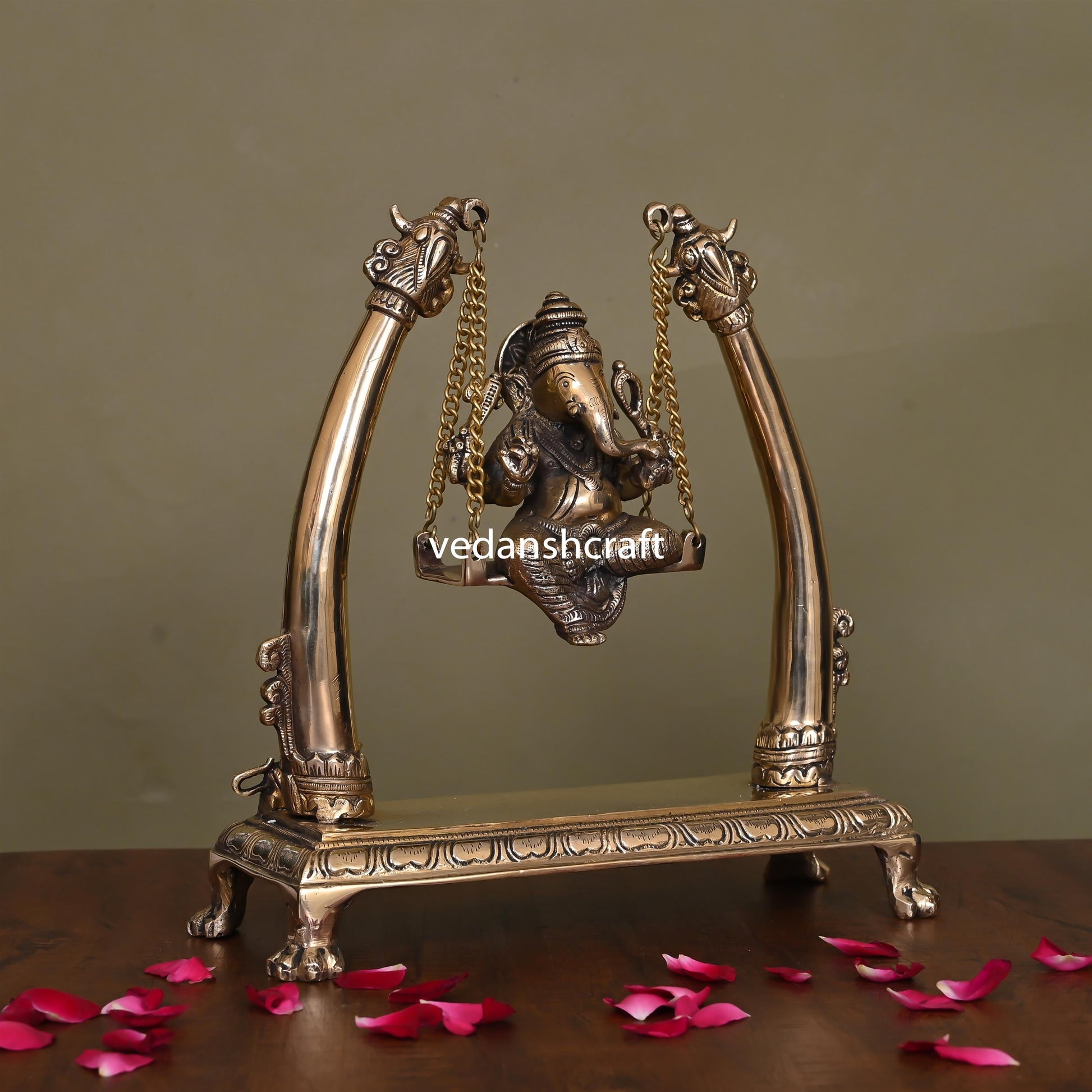 Brass Lord Ganesha Swing/Jhula (10 Inch)