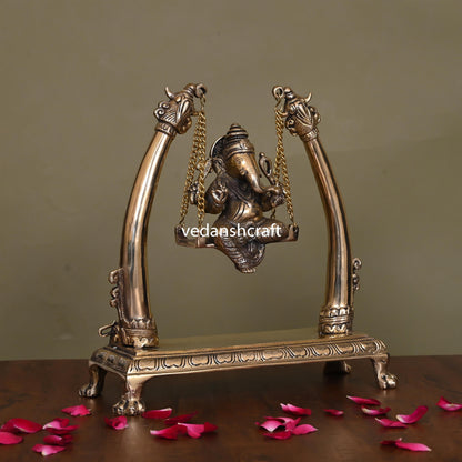 Brass Lord Ganesha Swing/Jhula (10 Inch)