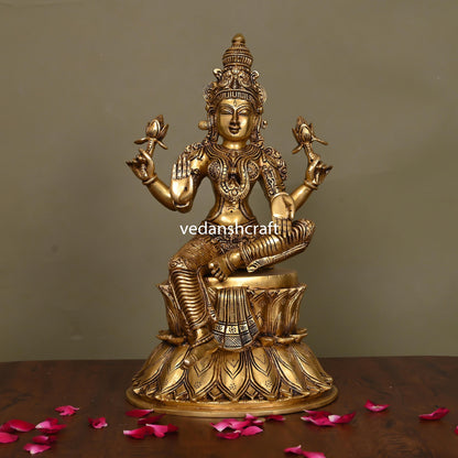 Brass Superfine Goddess Lakshmi Idol (14.5 Inch)