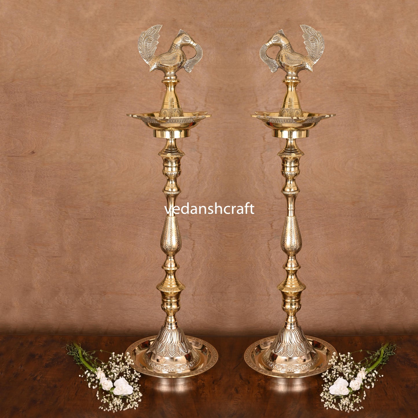 Brass Peacock Mahabharat Lamp