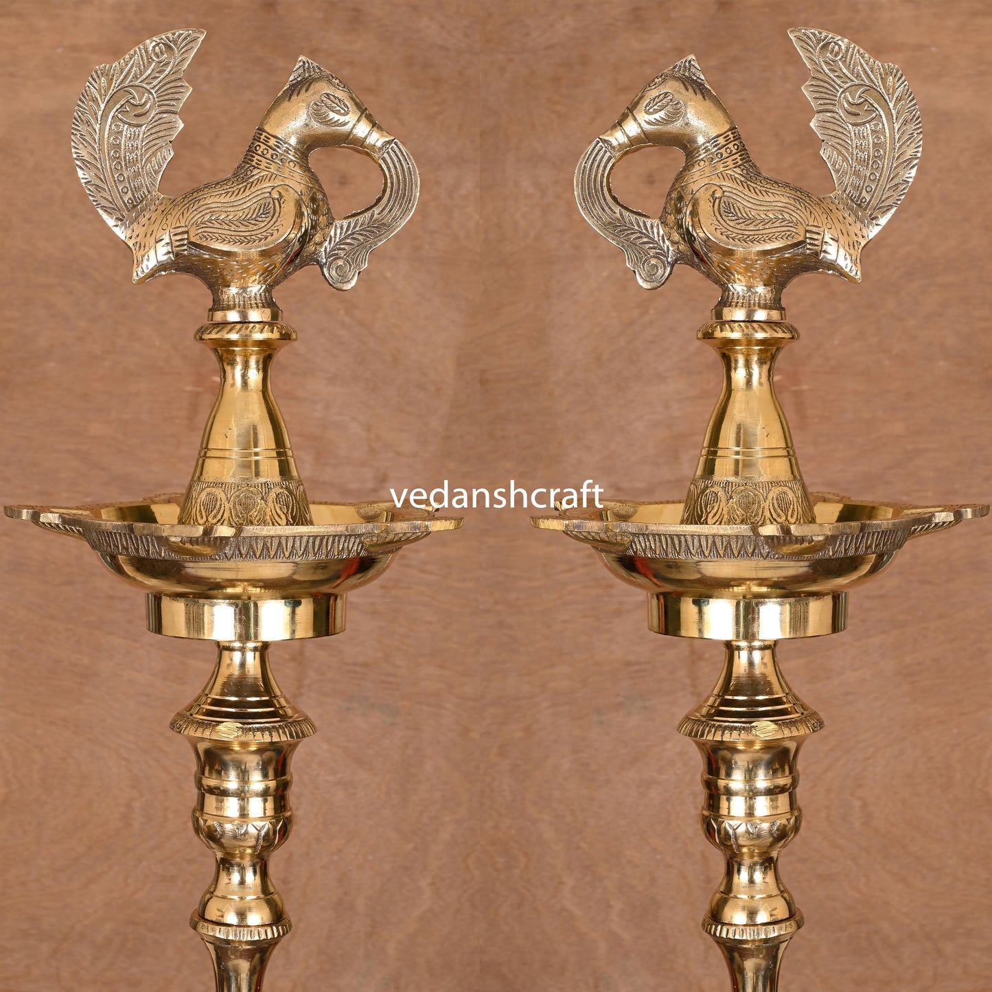 Brass Peacock Mahabharat Lamp