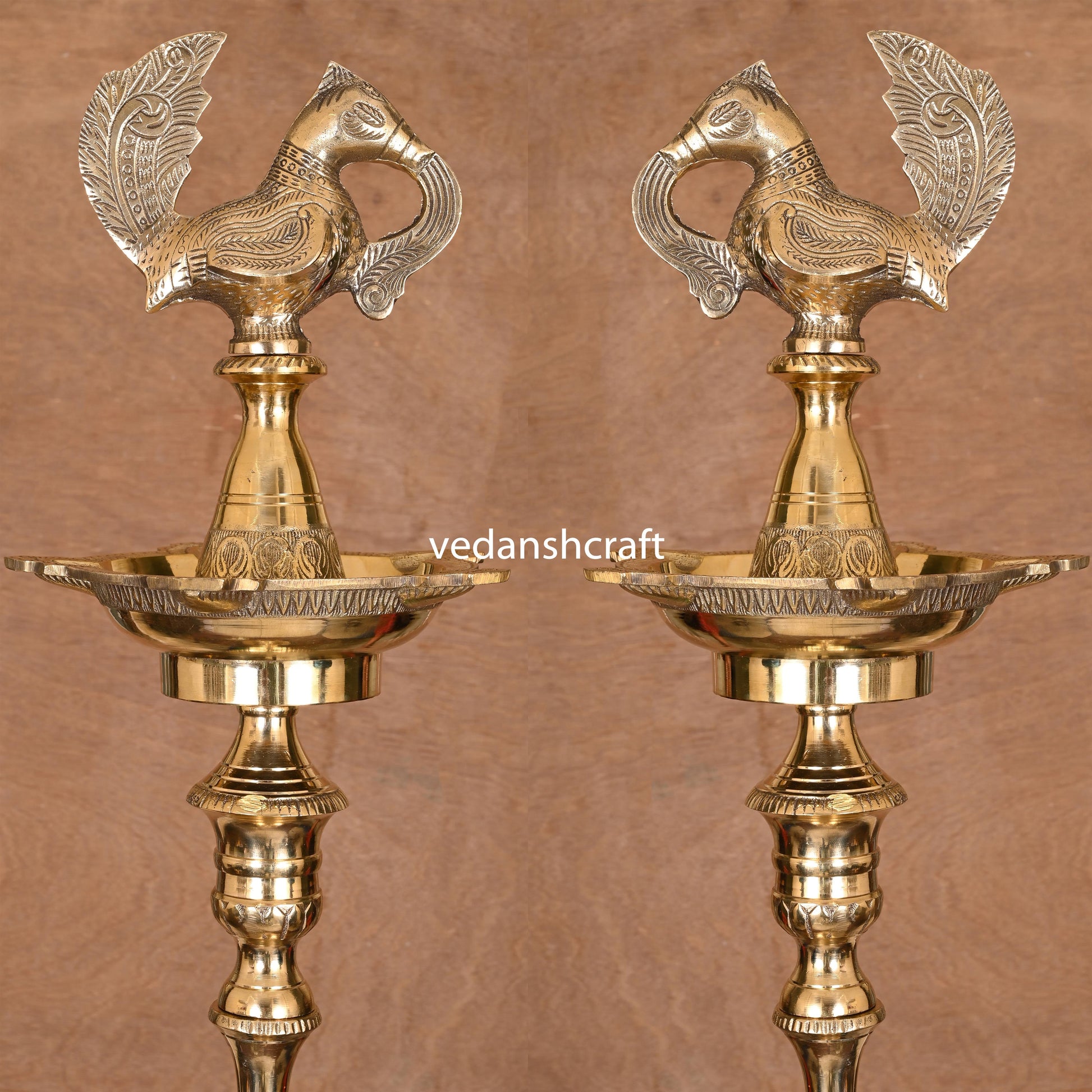 Brass Peacock Mahabharat Lamp