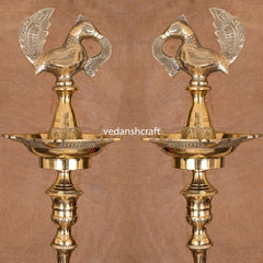 Brass Peacock Mahabharat Lamp