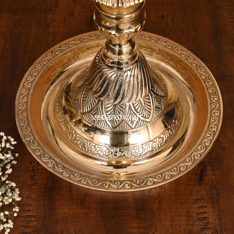 Brass Peacock Mahabharat Lamp Pair