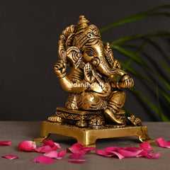 Brass Lord Ganesha Idol (5.5 Inch)