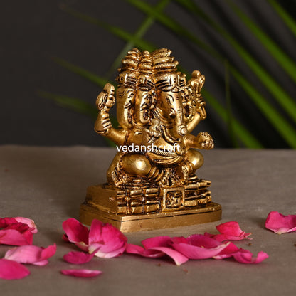 BRASS PANCHMUKHI GANESHA IDOL(3.5 INCH)