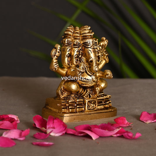 BRASS PANCHMUKHI GANESHA IDOL(3.5 INCH)