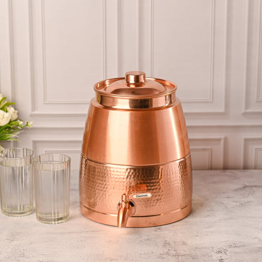 Copper Half Hammered Water Dispenser – Premium (10.5 Inch)