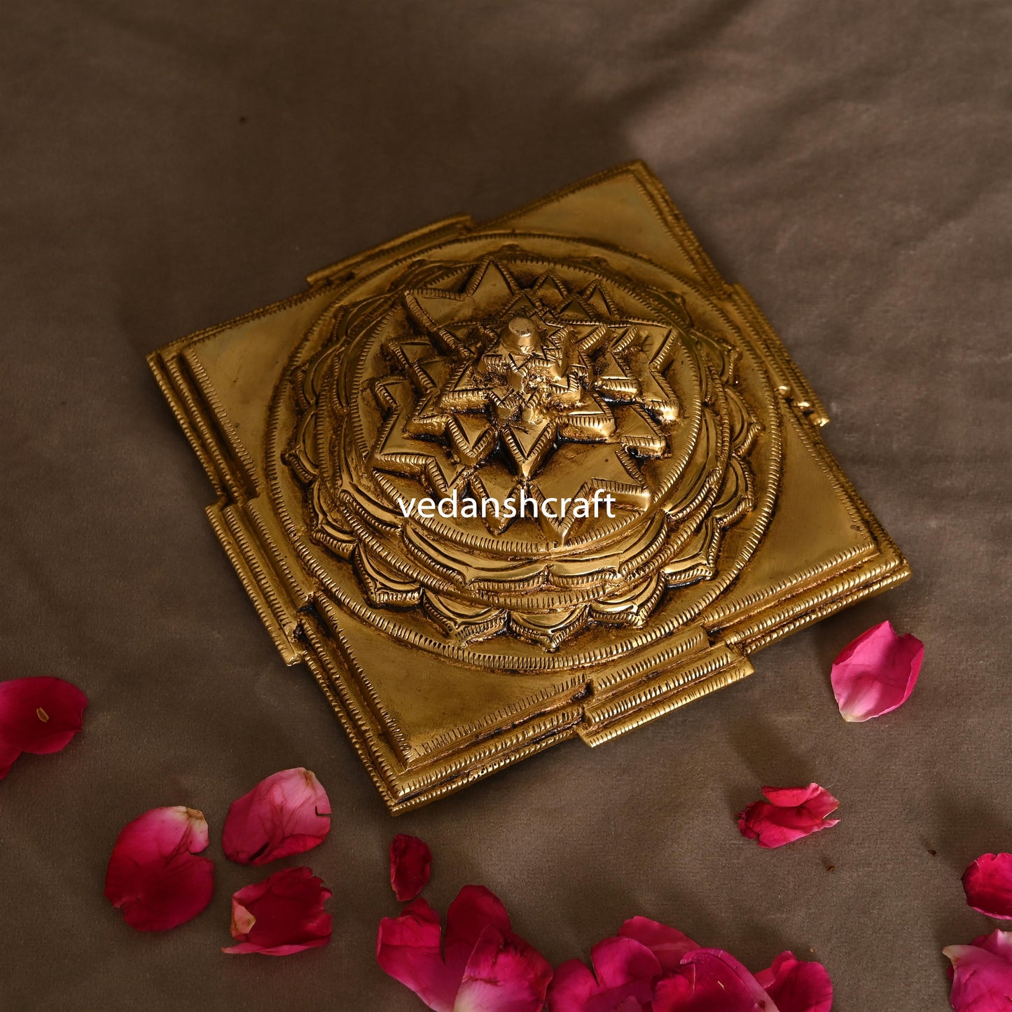 Brass Superfine Maha Meru Shree Yantra (2.2 Inch)