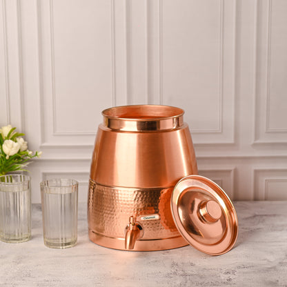 Copper Half Hammered Water Dispenser – Premium (10.5 Inch)