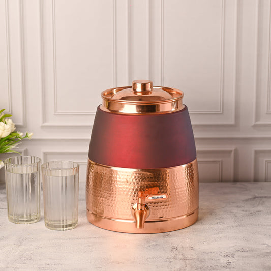 Copper Half Hammered Water Dispenser – Premium (10.5 Inch)