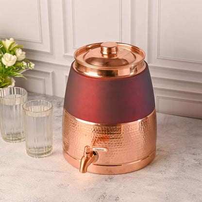 Copper Half Hammered Water Dispenser – Premium (10.5 Inch)