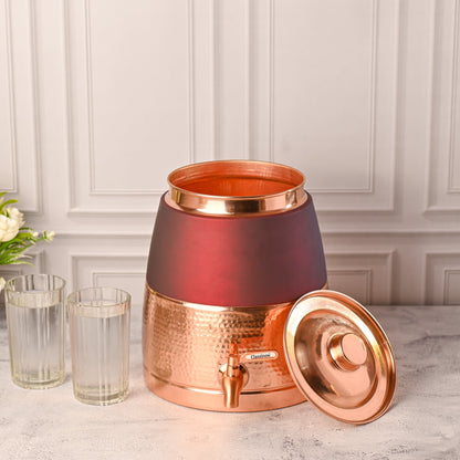 Copper Half Hammered Water Dispenser – Premium (10.5 Inch)