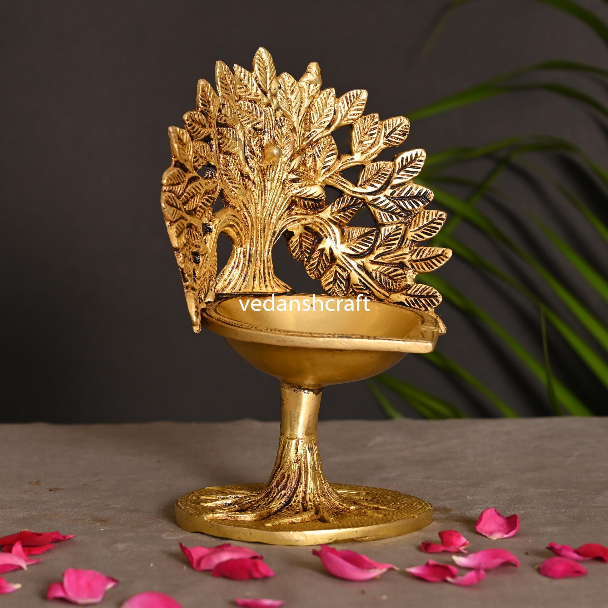 Brass Kalpvriksha Diya/Lamp (7 Inch)