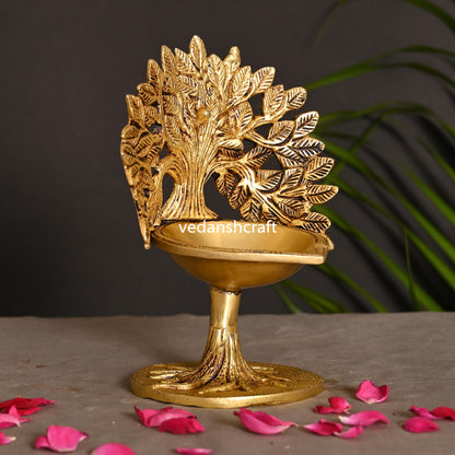 Brass Kalpvriksha Diya/Lamp (7 Inch)