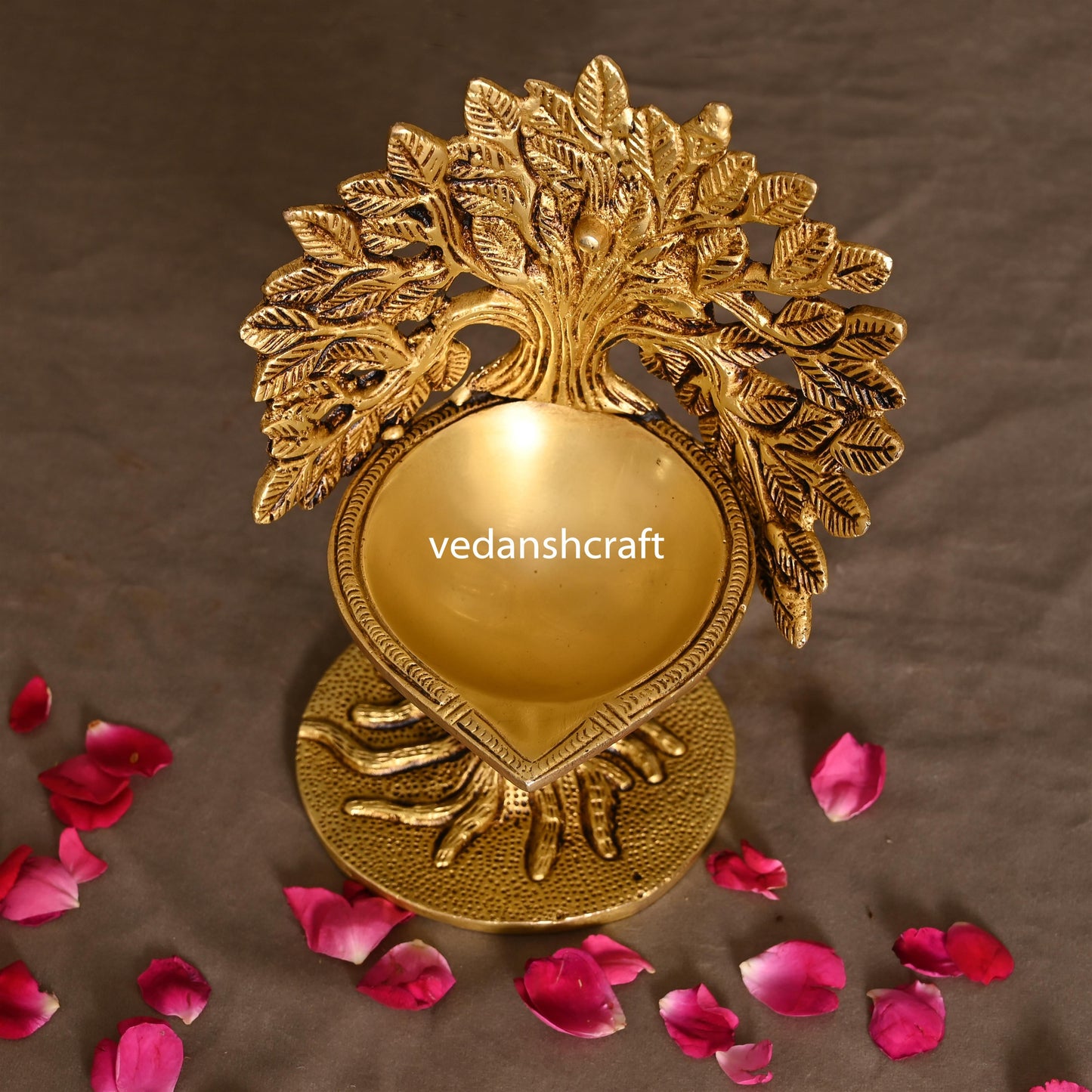 Brass Kalpvriksha Diya/Lamp (7 Inch)