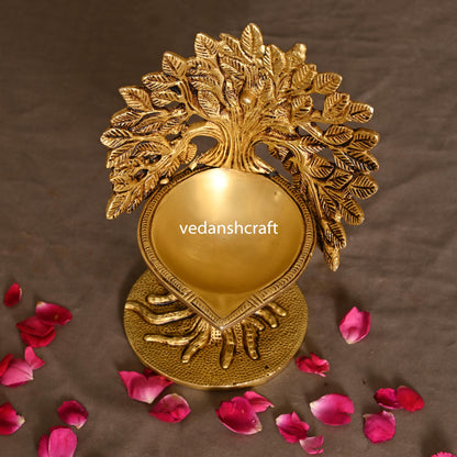 Brass Kalpvriksha Diya/Lamp (7 Inch)