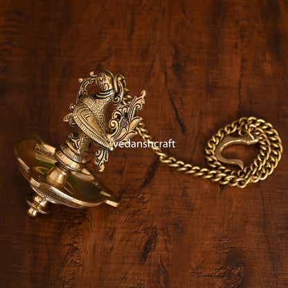 Brass Ethnic Hanging Peacock Diya