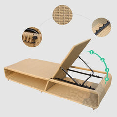 Tonio Outdoor Swimming Poolside Lounger (Beige)