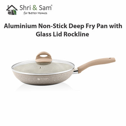 Aluminium Non-Stick Deep Fry Pan with Glass Lid Rockline
