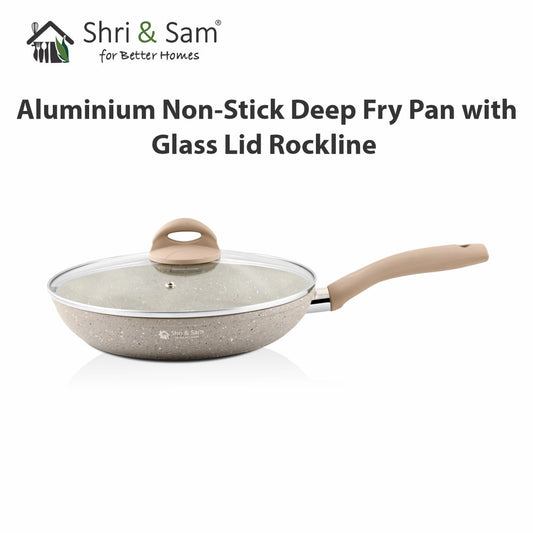 Aluminium Non-Stick Deep Fry Pan with Glass Lid Rockline