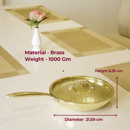 Brass  Frypan with lid (tincoated)