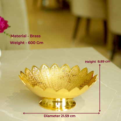 Brass Etched Bowl with Velvet Box