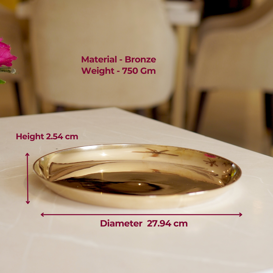 Kansa / bronze thali matte finish, glossy finish