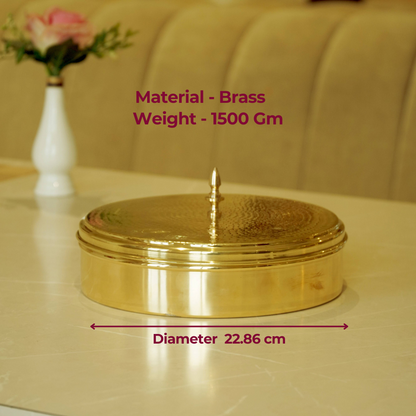 Brass Hammered Masal Daani/ Spices Box