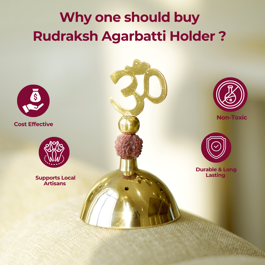 Brass Rudraksh Incense Stick ( Agarbatti ) Holder