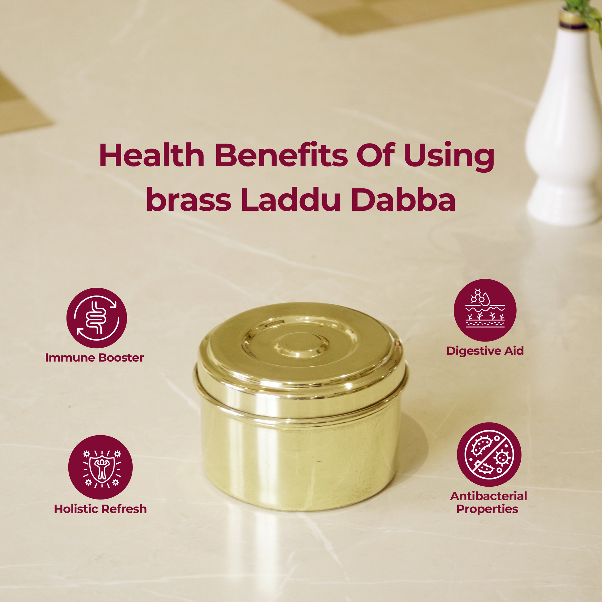 Brass Small Laddu Box / Katordaan