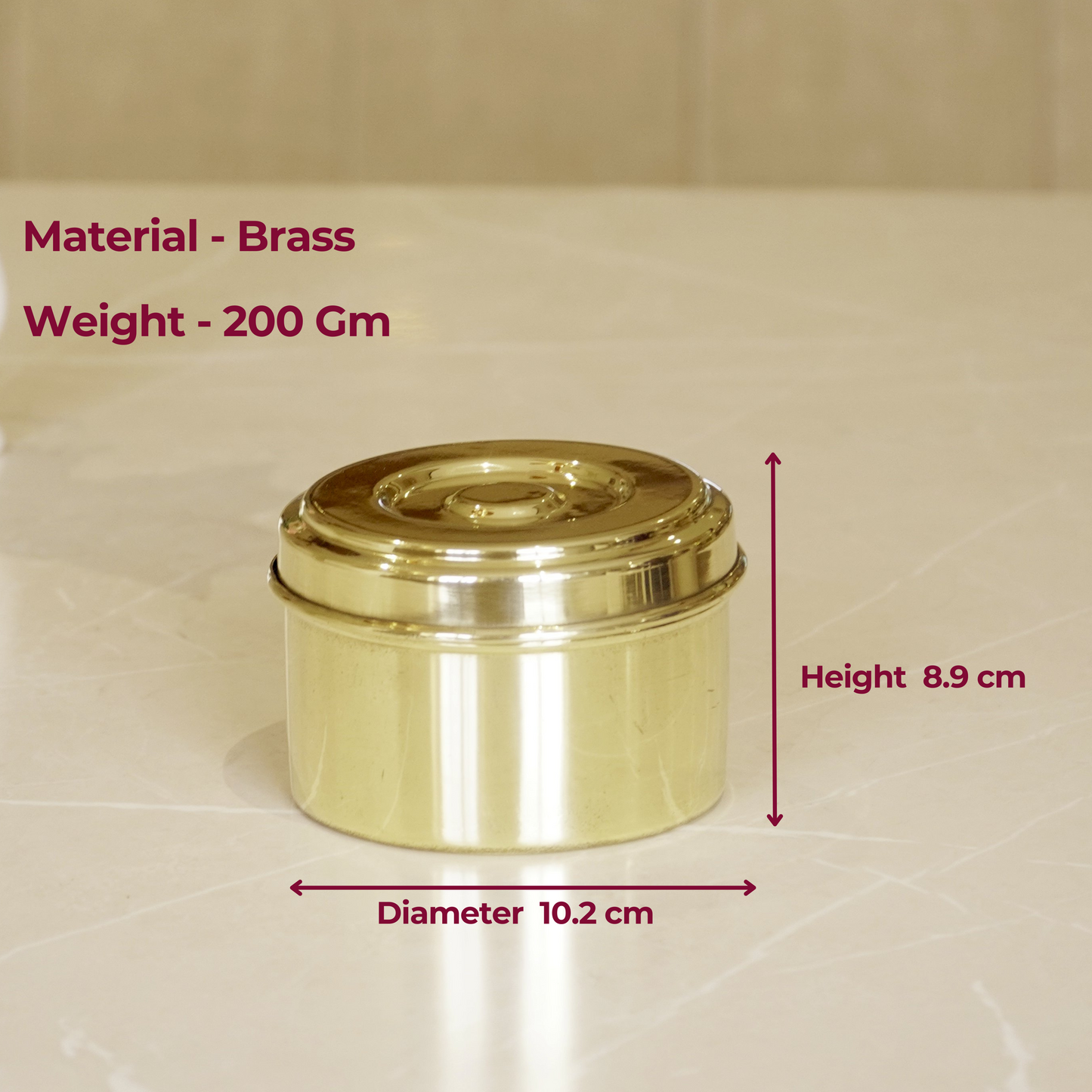 Brass Small Laddu Box / Katordaan