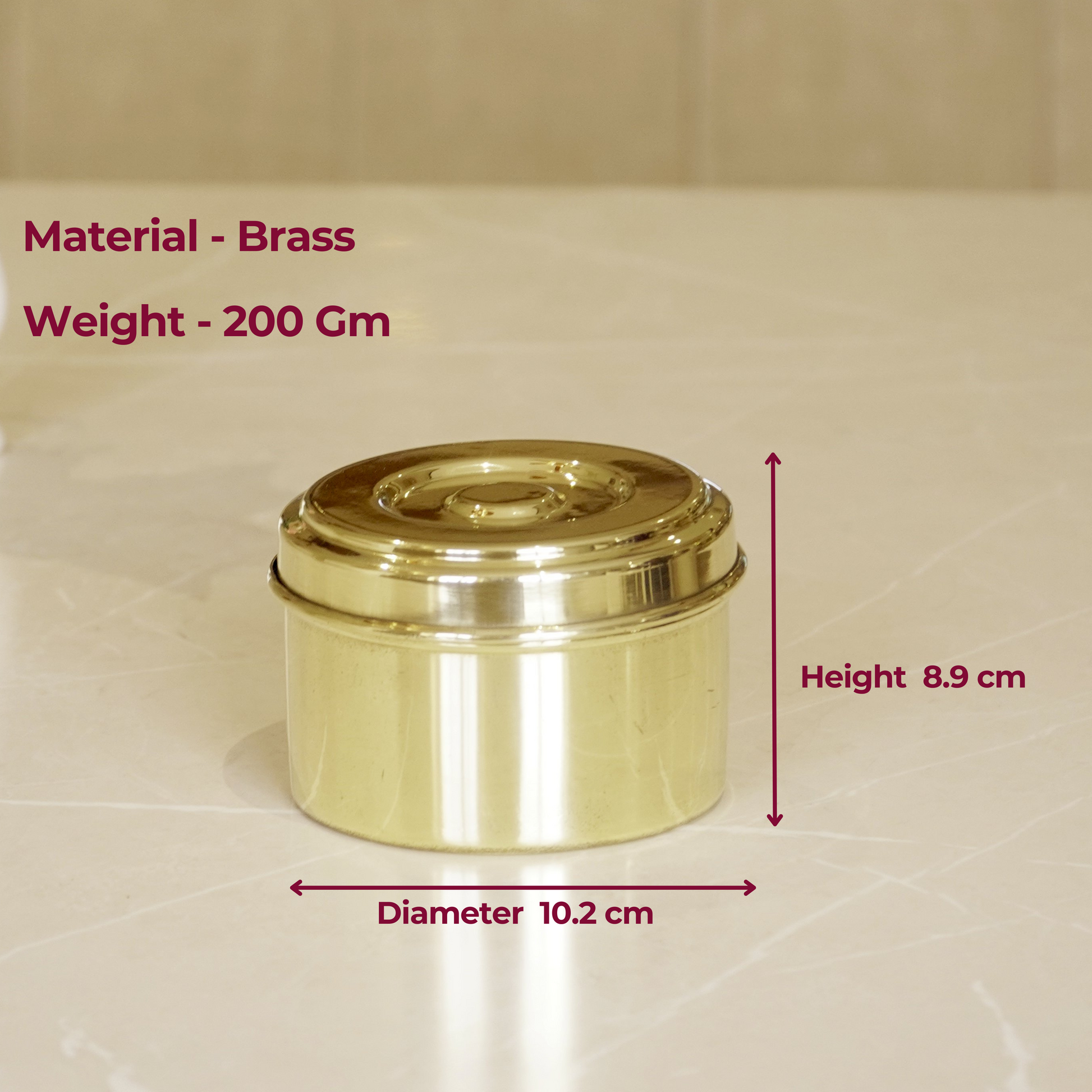 Brass Small Laddu Box / Katordaan
