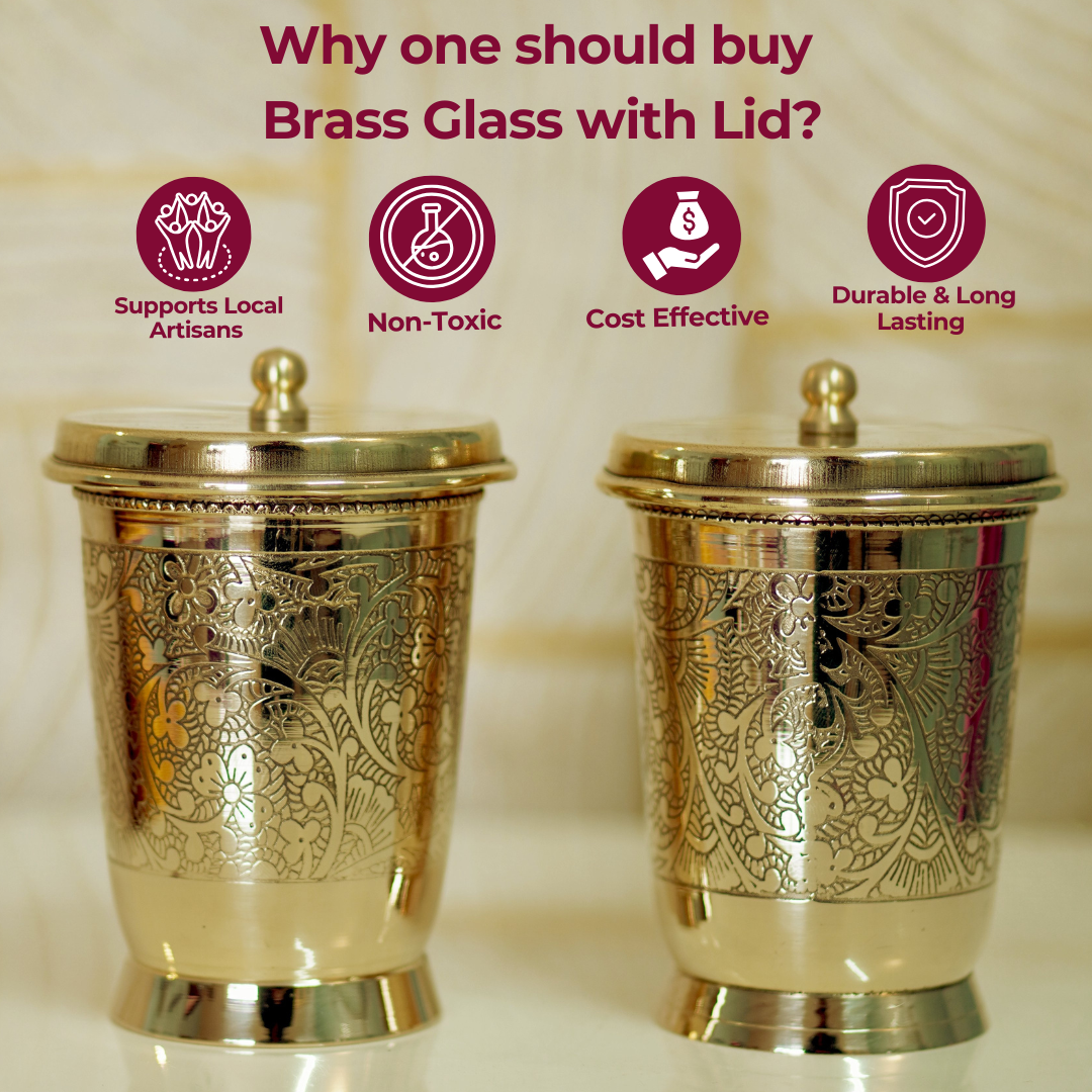Brass Glass with Lid / Coaster