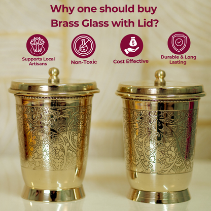 Brass Glass with Lid / Coaster