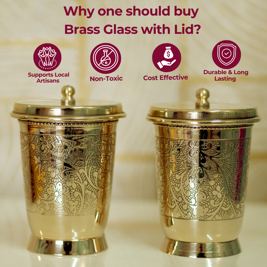 Brass Glass with Lid / Coaster