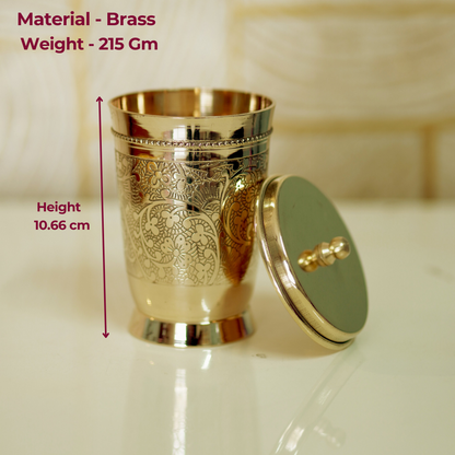 Brass Glass with Lid / Coaster