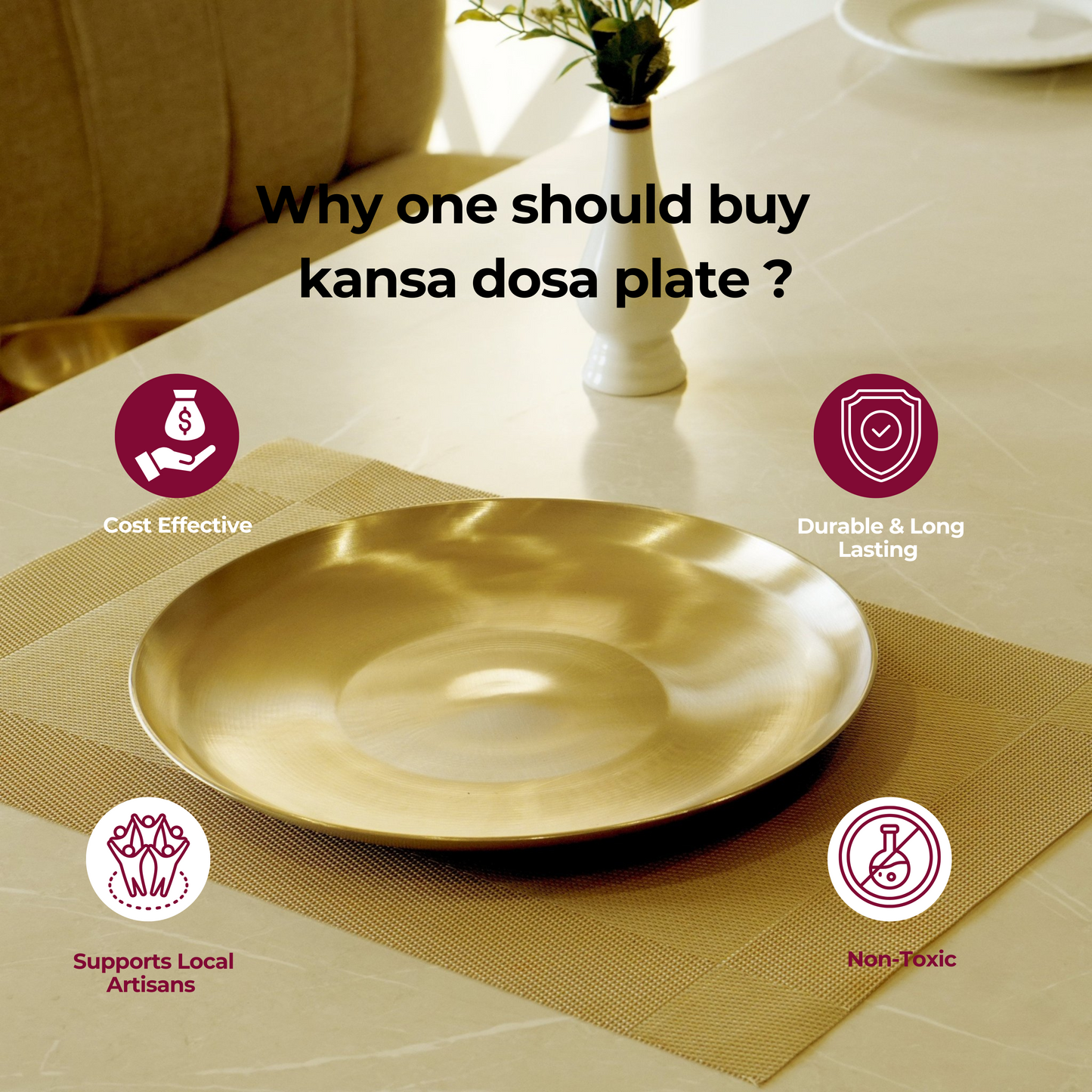 Bronze / kansa dosa plate